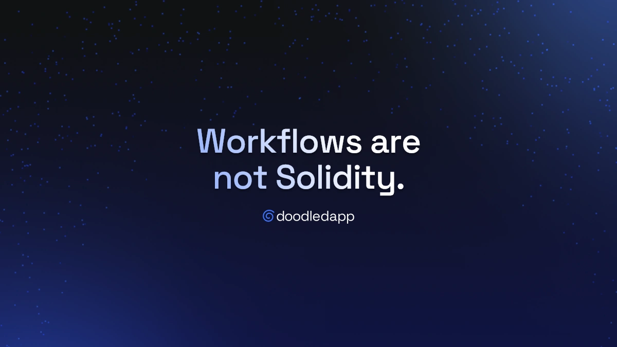 Toolblox gives you workflows. Doodledapp gives you Solidity.