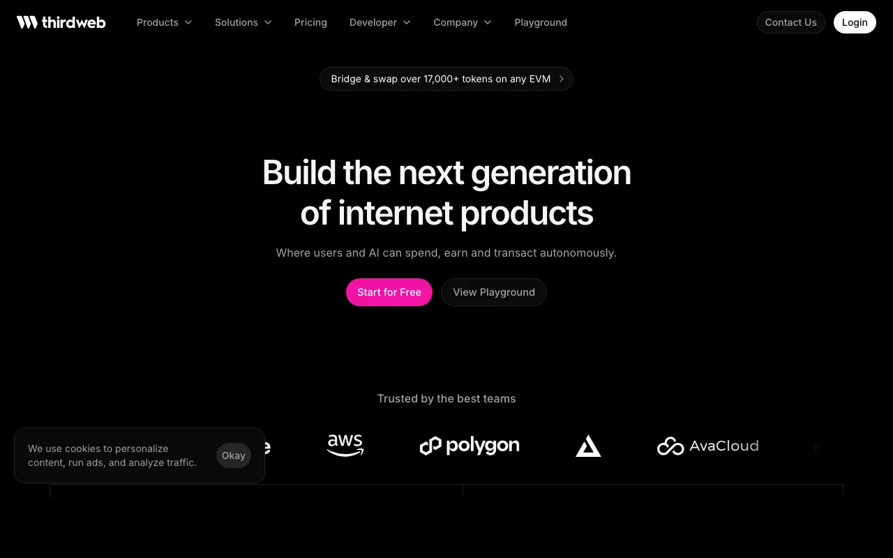 thirdweb homepage
